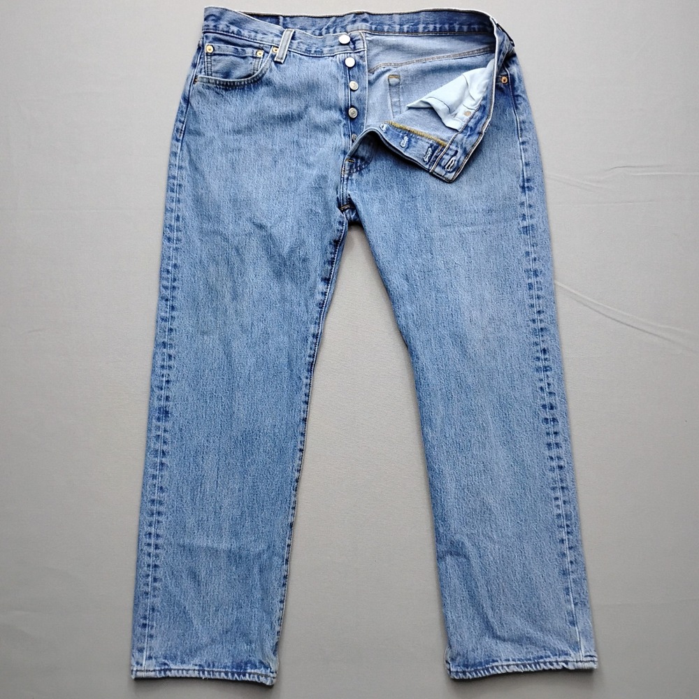 Levi's 501 Original Fit Mens Blue Denim Button Fly Jeans 36x29